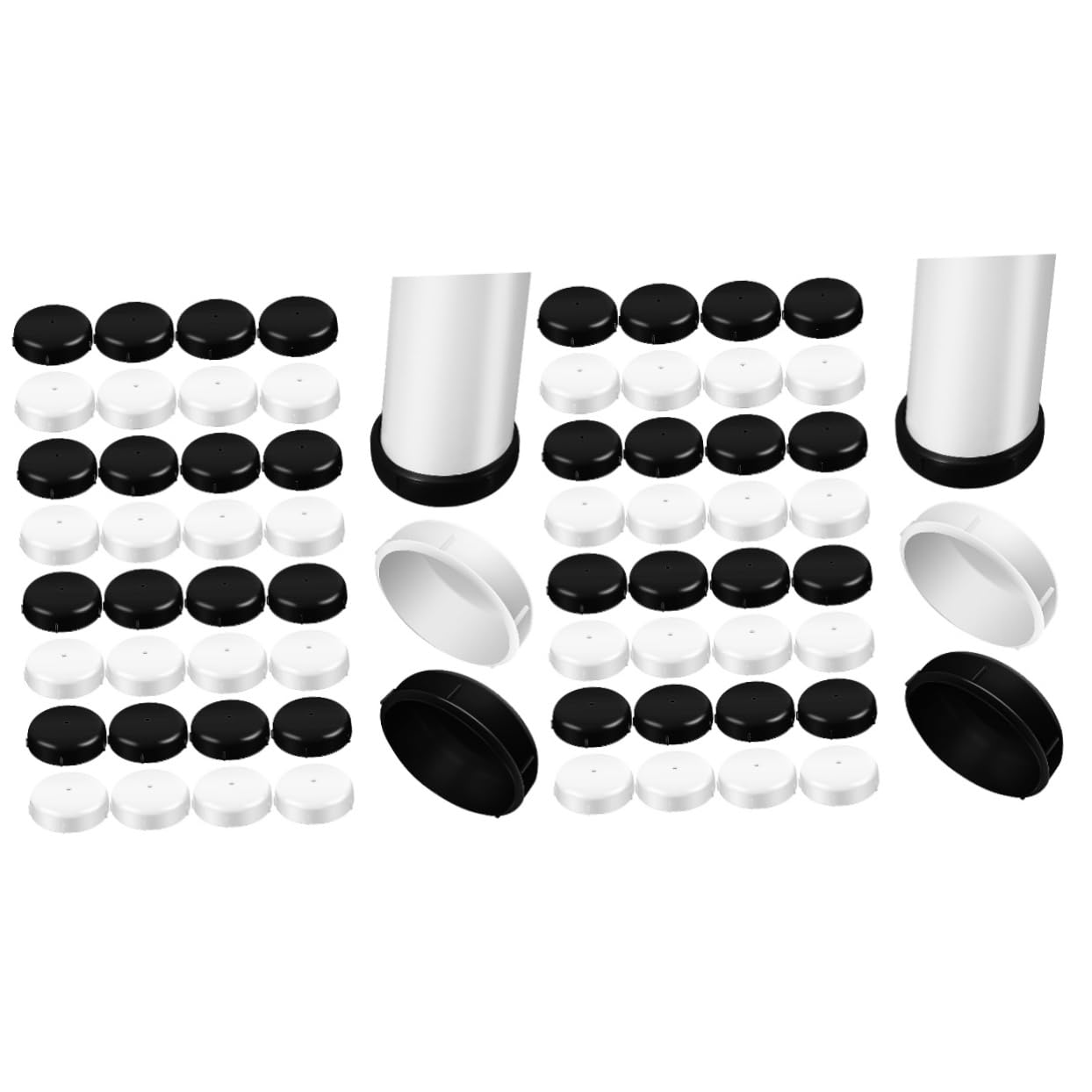 Homoyoyo 96pièces Patins De pour Meubles Embouts Glisseurs pour Chaises Et Tables du Bruit Et Glissement Facile sur Sols Durs Et Tapis
