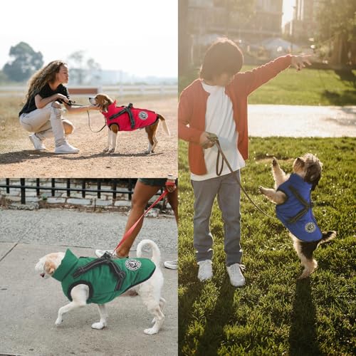 Wasserdichter Hundemantel mit Geschirr, Warmer Winter-Hundemantel, Hundejacke, Hundeweste für kleine und mittelgroße Hunde