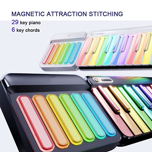 KRUZZO Piano numérique à Clavier Pliable, 35 Touches, Support de Piano électronique Portable, Touches Lumineuses MIDI, Gamme de Sons de 88 Touches, Couverture complète, 38 Sons d’instrume Black - Les Beatles, Paul McCartney, John Lennon, RIngo Starr, George Harrison KRUZZO Piano numérique à Clavier Pliable, 35 Touches, Support de Piano électronique Portable, Touches Lumineuses MIDI, Gamme de Sons de 88 Touches, Couverture complète, 38 Sons d'instrume Black – Image 7
