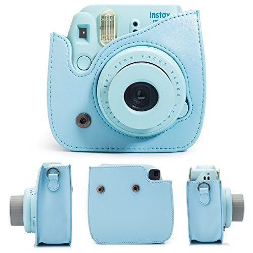 Image of CAIUL 7 in 1 Fujifilm Instax Mini 8 8+ 9 Instant Film Camera Accessories Bundles (Blue Instax Mini 8 Case / Mini Album / Close-up Selfie Lens /Color Filters / Wall Hang Frames /film Frame / Film Stickers)