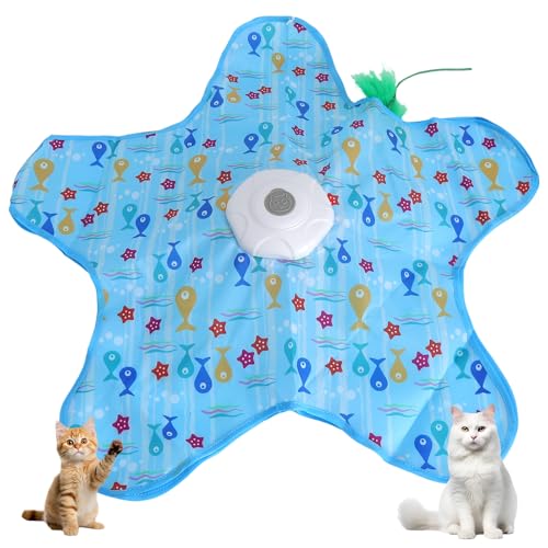 TNSLAND Giocattolo interattivo per gatti stimolante a forma di stella, tre livelli di velocità per stimolazione mentale, gioco, allenamento e caccia