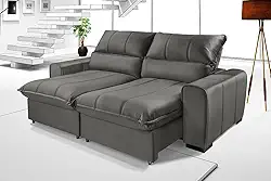 Sofá Dubai Retrátil Reclinável Com Molas Ensacadas 2,05m (Cinza)