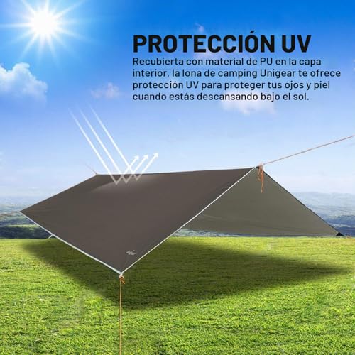 Miniatura 3 de Unigear Toldo Camping Impermeable Lona Suelo Protector Aolar Anti-Viento Toldos Para Playa Tienda Hamaca Acampada Refugio Al Aire Libre