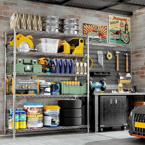 Image of ROOMTEC 5-Tier Wire Shelving Unit,48 inch W*20 inch D*72 inch H,Max Load 2000LBS