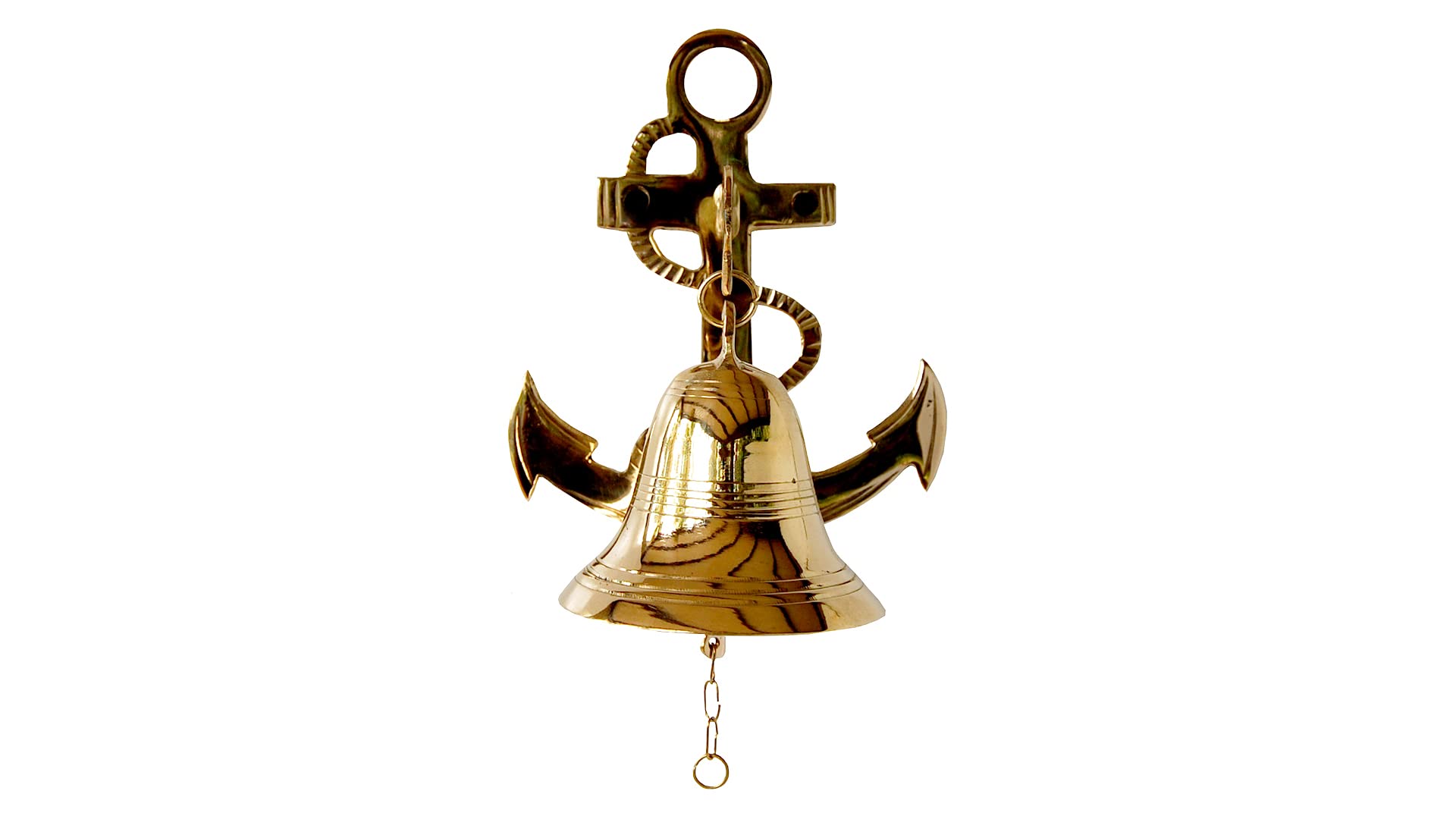 Christmas Decor Antique Solid Handmade Brass Anchor Ship Bell Home/Office Outdoor/Indoor Door Bell, Wall Hanging Pub/School Attractive Bell
