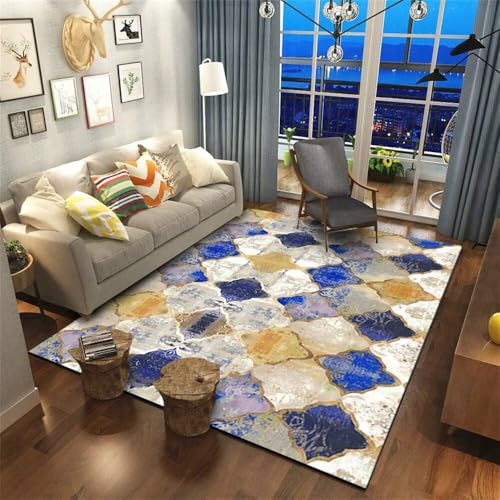 Tapis pour chambre lavable et grand format 200x280cm géométrique gris - 2