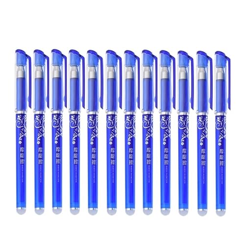 Image of INK SPOT Erasable Pen Pack of 12 Smooth Writing Blue Ink Rub Clean Pen with Eraser Heat Sensitive Ink for Students School Exam Notes Handwriting Practice
