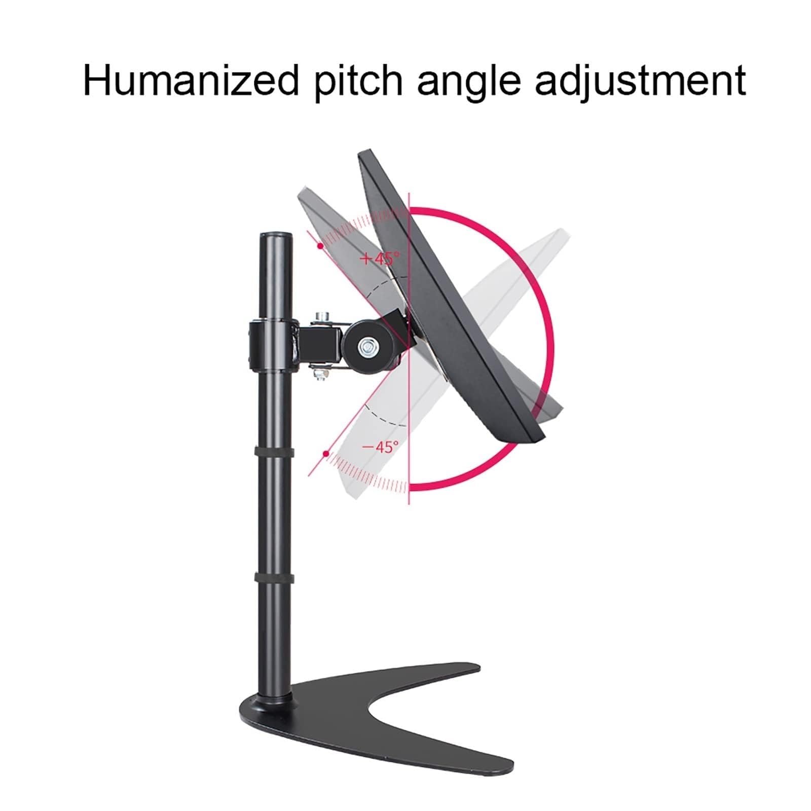 Soporte para TV - Soporte De Escritorio Ajustable En Altura, Soporte para Monitor Inclinable Y Giratorio con Base De Metal, Compatible con Pantallas De 14 A 32 Pulgadas,Blanco