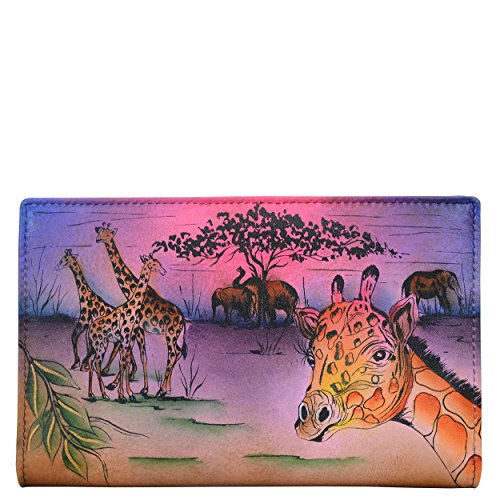 Anna By Anuschka Women's Hand-Painted Genuine Leather Two Fold Wallet - Serengeti Sunset