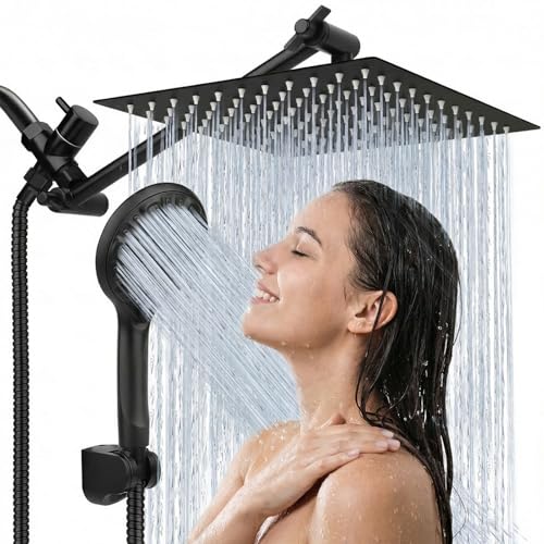 Tudoccy Shower Head, 8&lsquo;&rsquo; High Pressure Rainfall Shower Head/Handheld Shower Combo with...