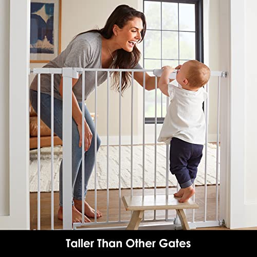 Cumbor 36" Extra Tall Baby Gate for Dogs and Kids with Wide 2-Way Door, 29.7"- 46" Width, and Auto Close Personal Safety for Babies and Pets, Fits Doorways, Stairs, and Entryways, White by Cumbor - Image 2