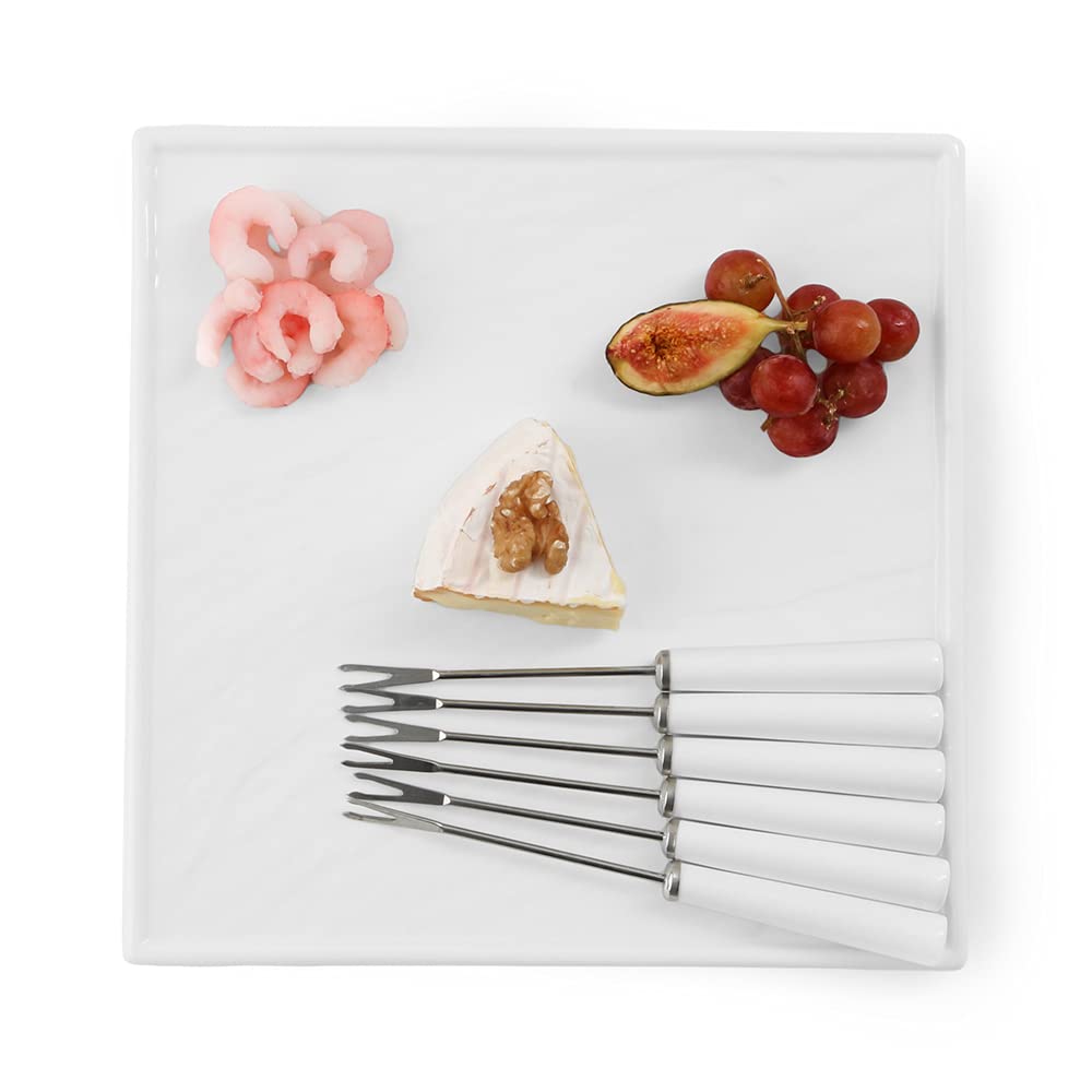 Holst Porzellan SDW 001 - Juego de 7 platos de porcelana (7 piezas, con 6 pintas), color blanco