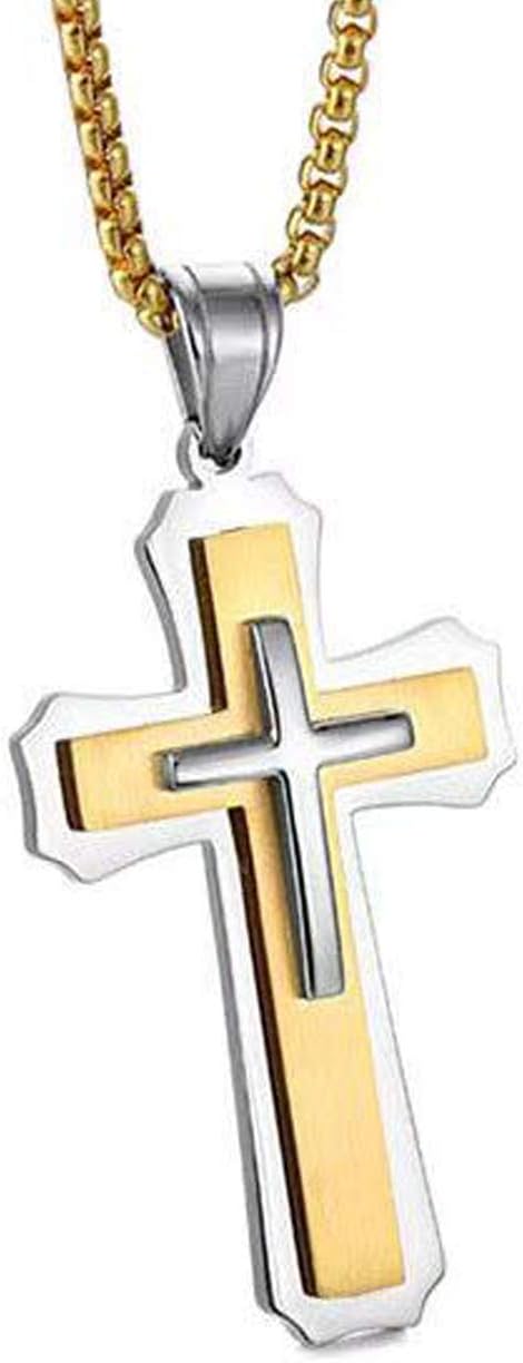 Rehoboth Fashion Polished Diverse Christian Men and Women Religious Cross Pendant Necklace Stainless Steel 24 Inch Chain