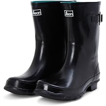 Jileon Mid Calf Rain Boots - Specially Designed For Wide Feet, Ankles or Calves - Half Height Waterproof Durable Wide Calf Rain Boots