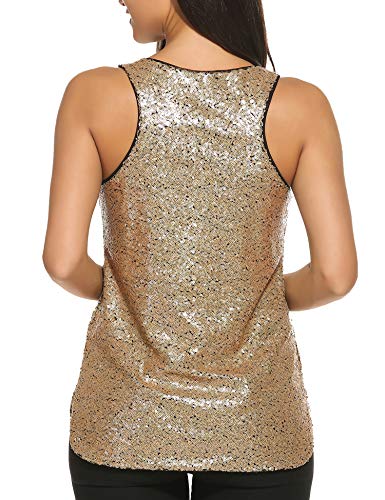 image for Zeagoo Women's Sleeveless Sparkle Shimmer Camisole Loose Sequined Vest