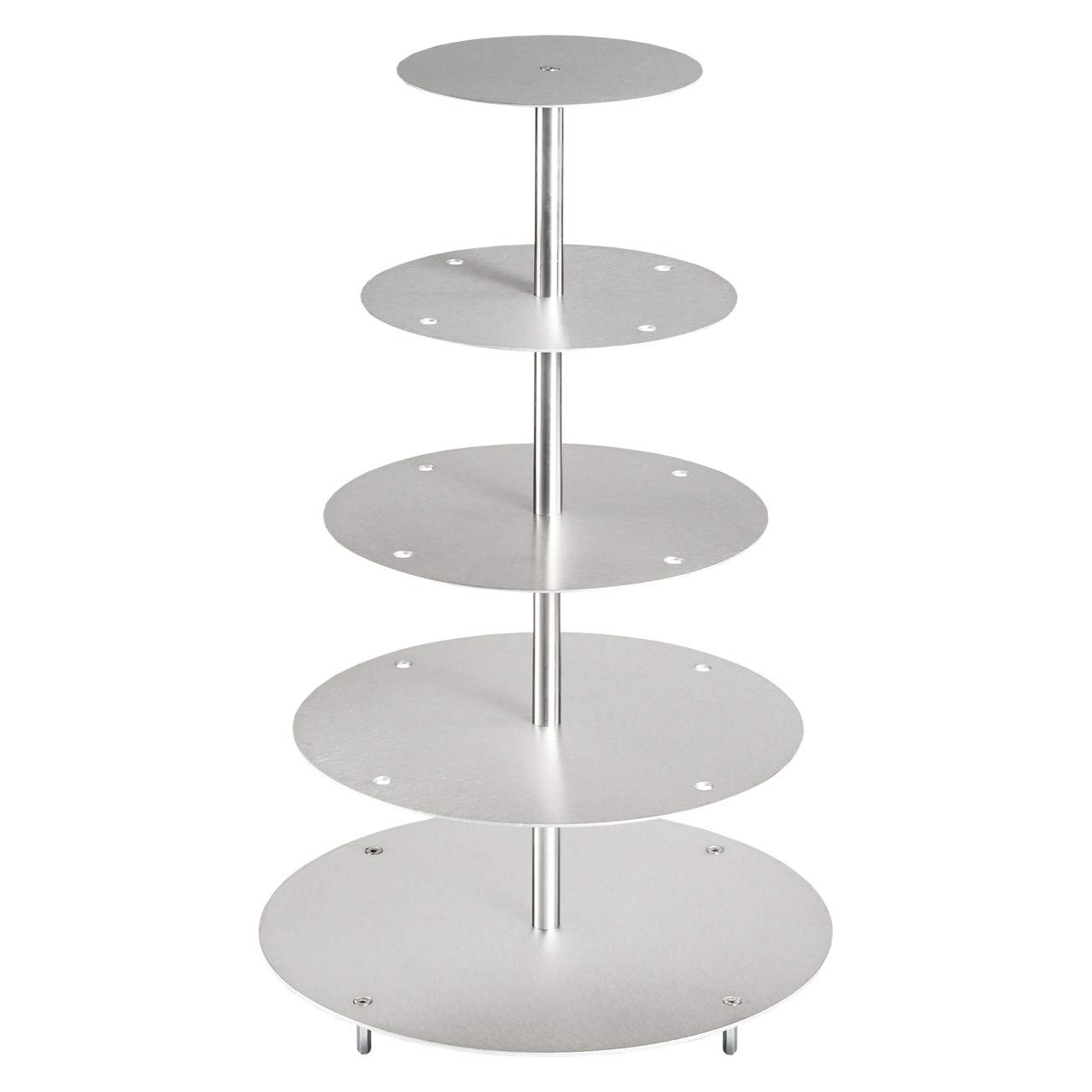 Présentoir à gâteau rond en aluminium pour mariage, 5 étages, Aluminium, 5 Stöckig (Ø 20 25 30 35 40cm)