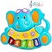 STEAM Life Educational Baby Musical Toy Piano - Mini Light Up Crib Toy - Light Up Toy Keyboard has 5 Numbered Keys - Plays Songs and Music Memory Game (Smart Baby Elephant Piano)