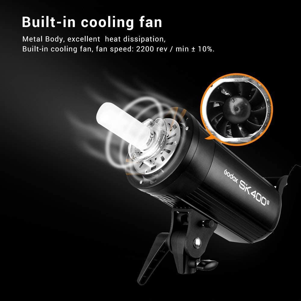 Godox SK400II Estudio Compacto Profesional Estroboscópico Flash, 2.4G Inalámbrico X Sistema con 150W Modelado Lámpara para Fotografía, Retrato y Fotografía de Estilo de Vida