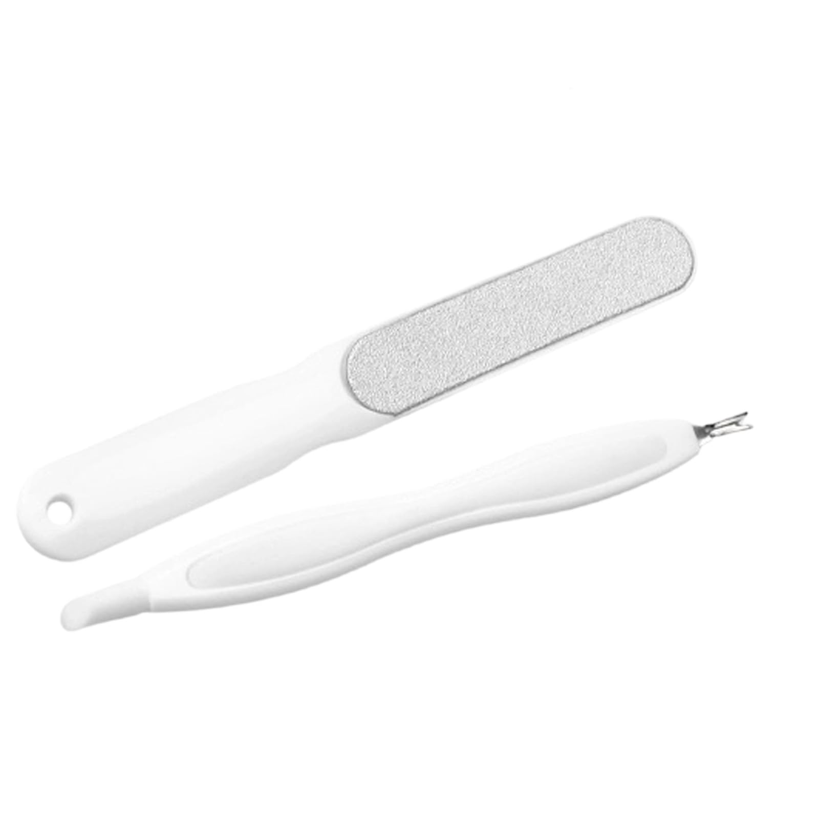 Nail File Two-Piece Set Nail rubbing Strip polishing File Removing Burrs exfoliating kit Nail Trimming Tool 2PACK White