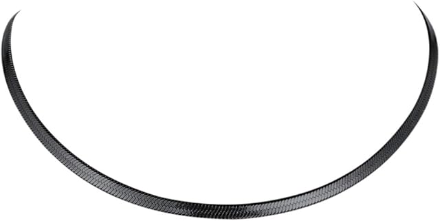 FindChic 3MM/5MM Flat Snake Chain Choker Necklace Jewellery for Women Hypoallergenic Stainless Steel Herringbone Chain Necklace