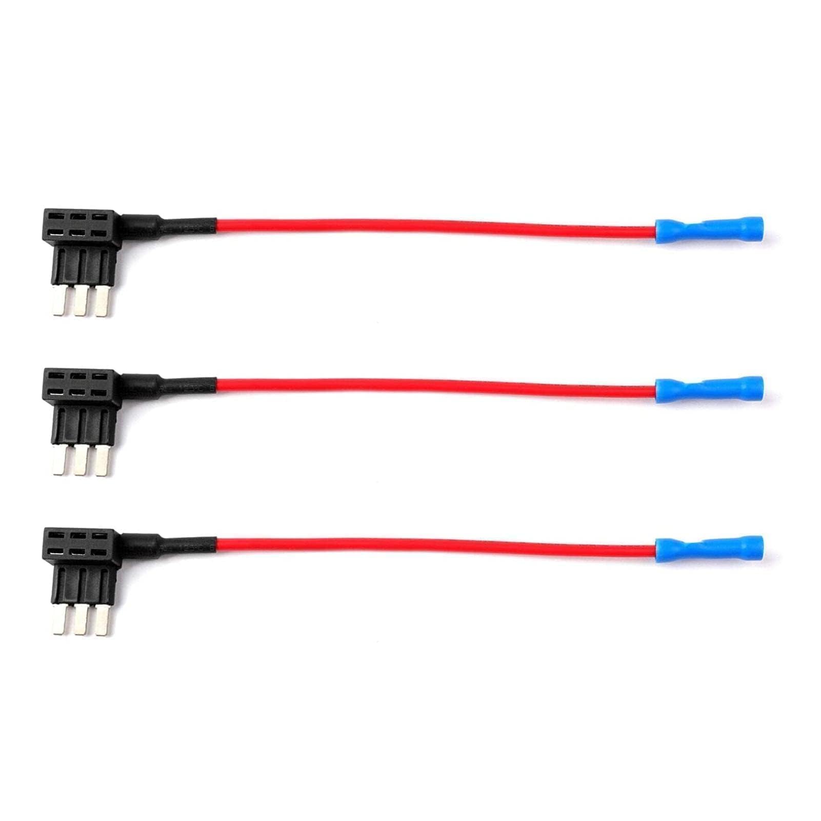 3 Pieces 12V Fuse Tap, Micro 3 Pin 16AWG Car Adding a Circuit Adapter Fuse Kit Fuse Holder Mini Low Profile Tap Adapter Car Fuse Holder Piggy Back Fuse Holders for Cars Boats Trucks, 9 Inch