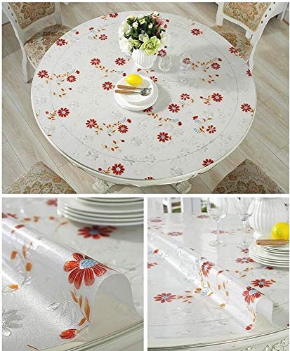 Nappe de table ronde PVC imperméable tapis table basse restaurant verre souple - 4
