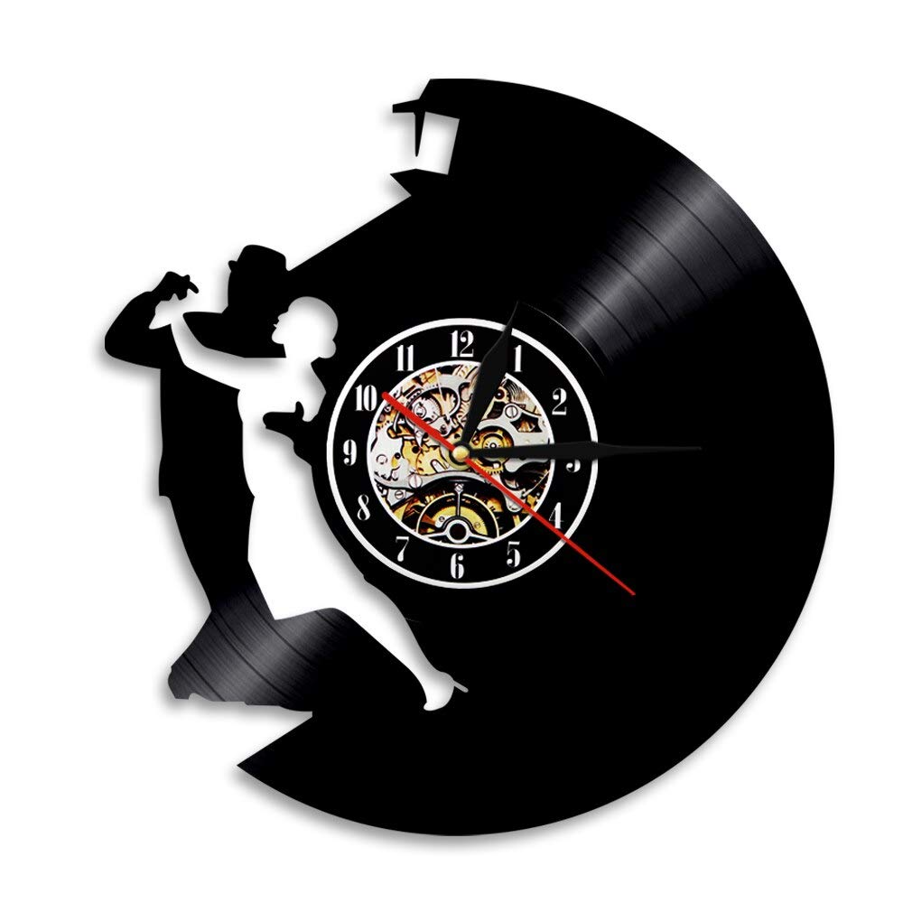30cm Waltz Dance Orologio da parete in vinile Dancing Art Decorazione da parete Musica LP Record Time Clock Orologio fatto a mano Orologio da parete Regalo creativo Ballerino Regali per la festa del