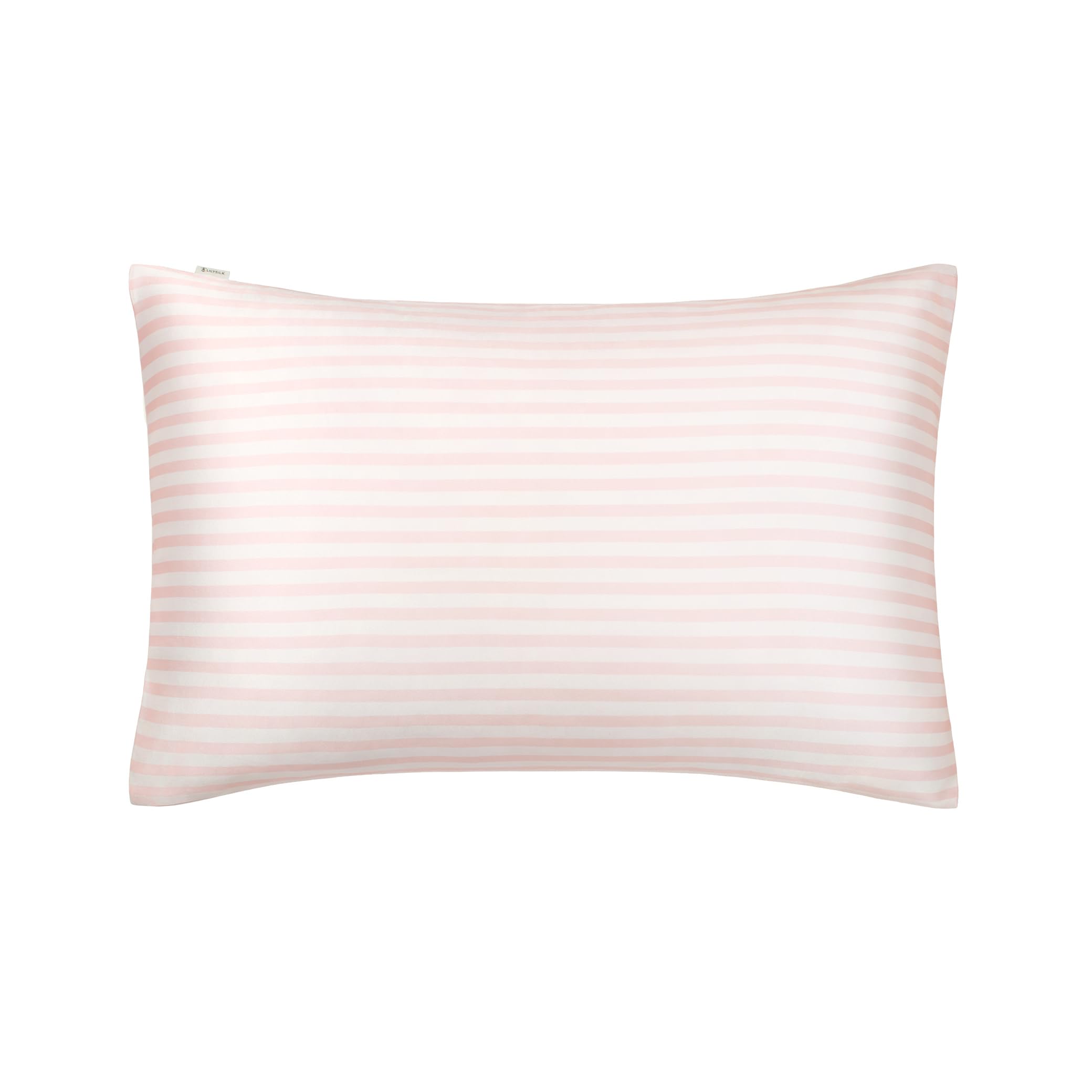 LILYSILK 100% 19MM Maulbeerseide Kissenbezug mit Umschlagverschluss superweiche Kissenhülle für besseren Schlaf und Haarpflege(Hellrosa & Weiß Gestreift,40x80cm)