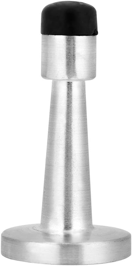 Zinc Alloy Rubber Anti-Collision Door Stopper Holder Wall Protector Bumpers with Screws for Home Hotel Office(Brushed)