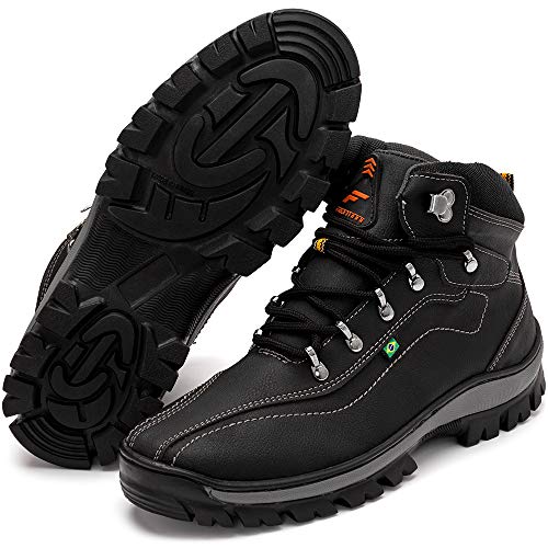 Bota Coturno Adventure Masculino Militar Confort (38, Preto)