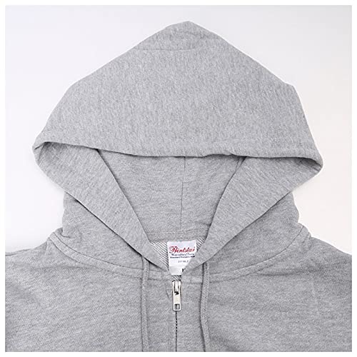 Image of Printstar 00217-MLZ Men's Sweatshirt, 8.4 oz, Fleece Lined, Zip-up, Light Hoodie, Full Zip,