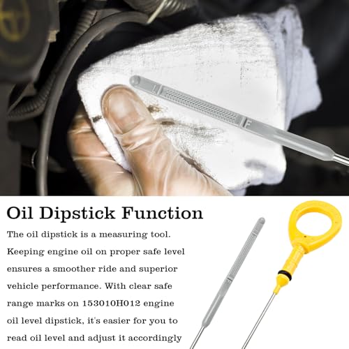 Image of 153010H012 Engine Oil Dipstick Indicator, Compatible with 2002-2006 Toyota Camry, 2002-2006 Toyota Solara Engine Oil Fluid Level Dip Stick, Replace 153010H010, 917-396