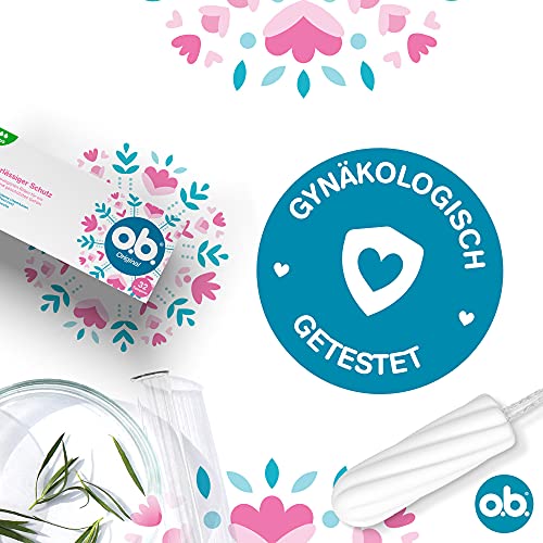 o.b. Tampons Original Super Plus 32 Stk., mit geschwungenen Rillen und 100 Prozent pflanzlich basierten Tamponkern für sehr starke Tage