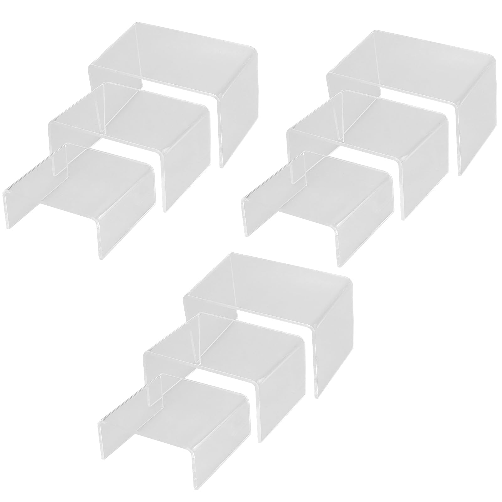 Lot De 10 Présentoirs En Acrylique Transparent Pour Bijoux - Supports Étagère Avec 2 Triangulaires - Décoration Table