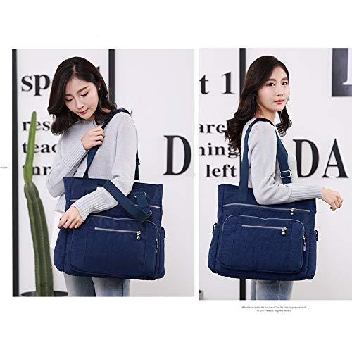 Image of Multi Pocket Nylon Totes Handbag Large Shoulder Bag Travel Purse Bags For Women