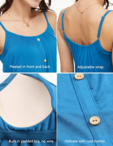 Image of Camisoles for Women with Built in Bra Adjustable Strap Tank Tops Cami Sleeveless Summer Tops for Workout Sleeping Traveling