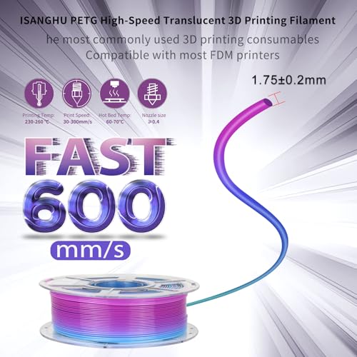 Image of 3D Printer PETG Filament Translucent 1.75mm High Light Transmittance 3D Printing Filament,Print Speed 30-600mm /s PETG Filament, Clear Teal Lily 3D Printer Filament 1KG