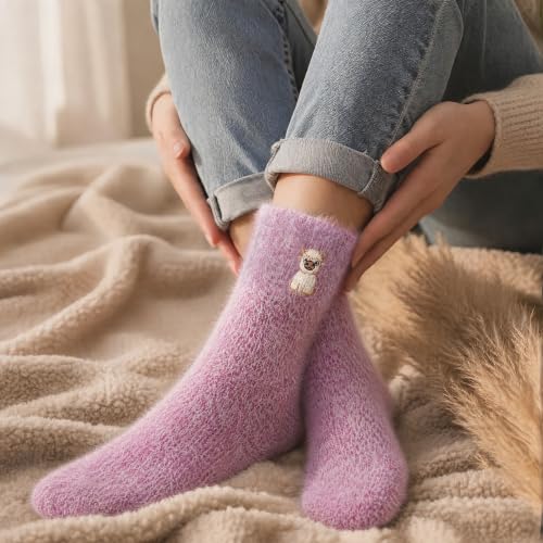Image of SISOSOCK Cozy Womens Fuzzy Socks,Soft Push Wool Socks,Warm Gifts for Women