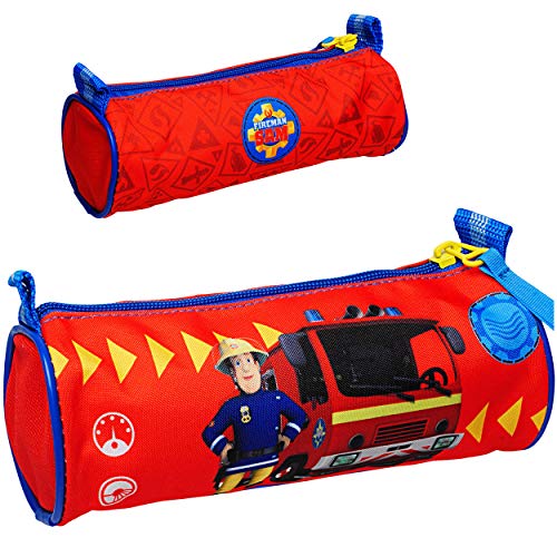 Preisvergleich Produktbild alles-meine.de GmbH Federmäppchen - Schlampermappe / Kosmetiktasche - Feuerwehrmann Sam - Federmappe & Faulenzer Schlamper Etui Stifterolle rund - Kulturtasche - Federtasche SCHL..