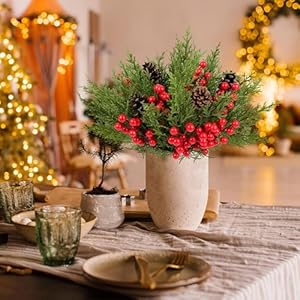 68 Pcs Christmas Pinecones Berry Pine Branch Set Artificial Floral Pinecones Stems Faux Pine Berries Branch Fake Holly Picks Ornament for DIY Craft Xmas Tree Garland Home Décor 68 Pcs Christmas Pinecones Berry Pine Branch Set Artificial Floral Pinecones Stems Faux Pine Berries Branch Fake Holly Picks Ornament for DIY Craft Xmas Tree Garland Home Decor