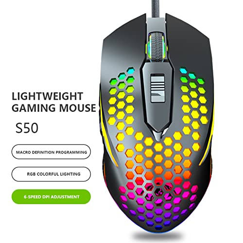 Ratón RGB para juegos Circle Pit rosa con 6 botones programables y 6400 DPI ajustables 6