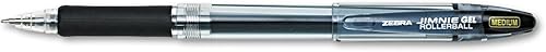 Zebra 44110 Jimnie Roller Ball Stick Bolígrafo de gel, tinta negra, tamaño mediano, docena