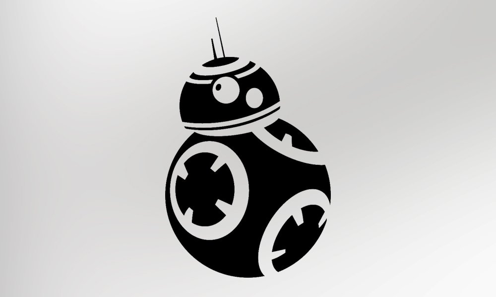 Star Wars BB-8 (Black) - Vinyl Decal Sticker (Pack of Two)