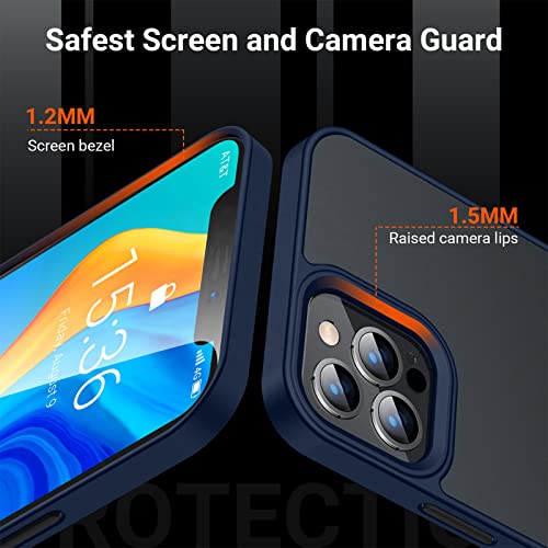 Image of Pikkme Back Cover | Defender Series | Shockproof | Full Camera & Drop Down Protection | Raised Edges | Super Soft-Touch | Bumper Case for iPhone 13 Pro Max (Blue)