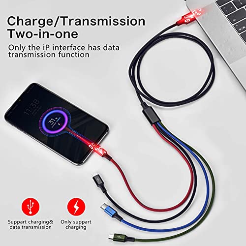 Multi Charging Cable Minlu [2Pack 6Ft] 4 In 1 Nylon Braided Multi Fast Charging Cord Multiple Charger Cable Usb Cable Adapter Ip/Type C/Micro Usb Port For Cell Phones Tablets Samsung Galaxy Ps & More #TOP1