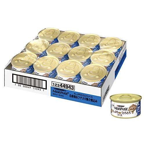 モンプチ 缶 成猫用 たっぷりとろとろソース 白身魚&ツナ 魚介煮込み 85g×24缶 (ケース販売) [キャットフード]のサムネイル