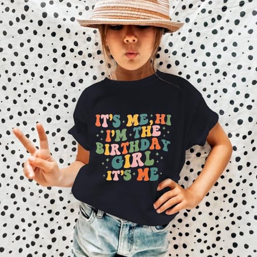 Image of GLIGLITTR Birthday Girl Shirt Its Me Hi Im The Birthday Girl Its Me Kids Birthday Party Tshirt Girls Bday Outfits Tops 5-12Y