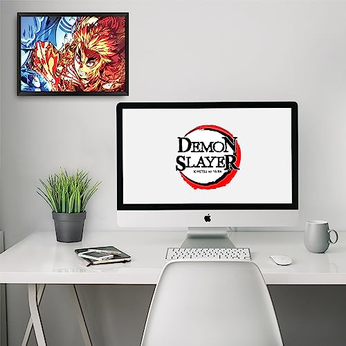 Image of MCSID RAZZ - Demon Slayer - Akaza vs Rengoku Design A4 Size Poster (With Frame) - Best Gift For Demon Slayer Fans /Best Artifacts To Your Home & Decor /For Anime Fandom