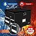 File Box with Lock, Fireproof Document Box with 10 Tab&Inserts, Collapsible File Organizer Filing Cabinet Box, Fire Proof Safe File Cabinets for Home Office Hanging Letter/Legal Folder