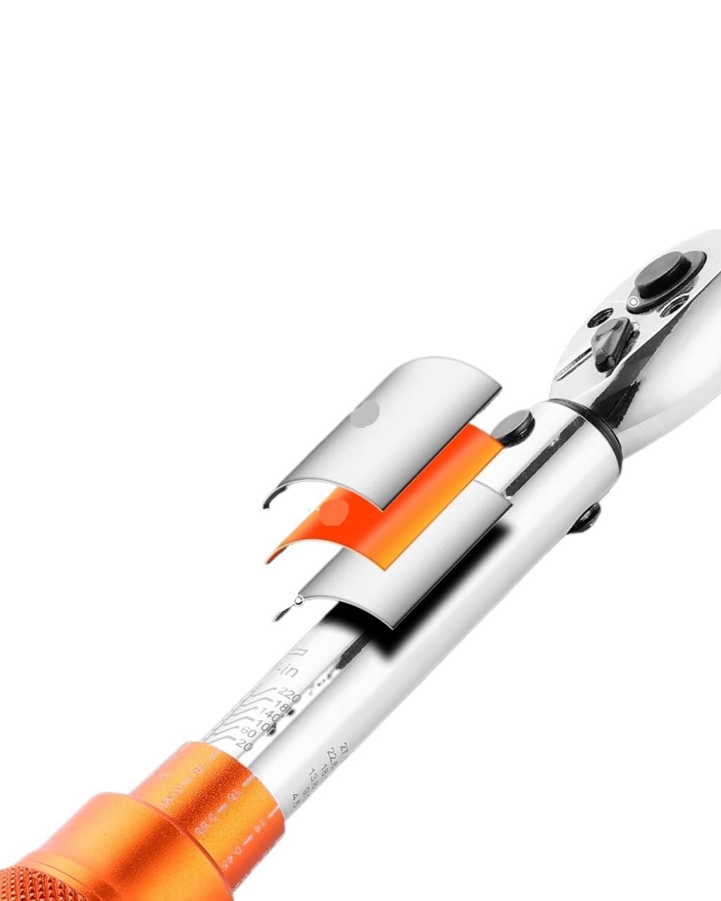 Telescopic Ratchet Zestaw kluczy dynamometrycznych Click 20–240 lbf-in Napęd 1/4 cala, dwukierunkowe i dwuzakresowe, 72 zęby Klucze dynamometryczne
